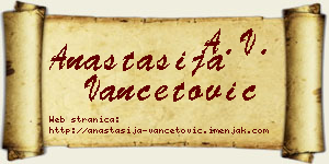 Anastasija Vančetović vizit kartica